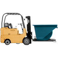 Self-Dumping Hopper, Steel, 3/4 cu.yd., Blue Mukwa Safety Services