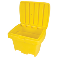 Heavy-Duty Outdoor Salt and Sand Storage Container, 30" x 24" x 24", 5.5 cu. Ft., Yellow Mukwa Safety Services