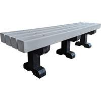 Park Bench, Recycled Plastic, 72" L x 17" W x 17" H, Grey Mukwa Safety Services