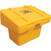 Contenants pour sel & sable SOS, Avec Moraillon, 30" x 24" x 24", 5,5 pi³, Jaune Mukwa Safety Services
