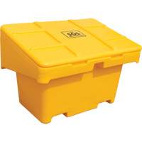 Contenants pour sel & sable SOS, Avec Moraillon, 42" x 29" x 30", 11 pi³, Jaune Mukwa Safety Services