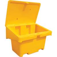Contenants pour sel & sable SOS, Avec Moraillon, 42" x 29" x 30", 11 pi³, Jaune Mukwa Safety Services