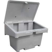 Contenants pour sel & sable SOS, Avec Moraillon, 42" x 29" x 30", 11 pi³, Gris Mukwa Safety Services