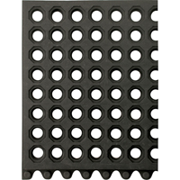 24/Seven&reg; Matting, Rubber, 3' W x 3' L, 5/8" Thick, Black Mukwa Safety Services