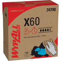 WypAll&reg; X60 Wipers, All-Purpose, 16-3/4" L x 8-3/8" W Mukwa Safety Services