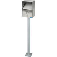 Smoking Receptacles, Wall-Mount, Stainless Steel, 3.3 Litres Capacity, 13-1/2" Height Mukwa Safety Services