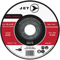 Meule &agrave; tronçonner Power Abrasive, 4-1/2" x 1/8", Arbre de 7/8", Type 27, 13 300 Tr/min Mukwa Safety Services