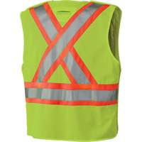 6936 5-Point Tear-Away Safety Vest, High Visibility Lime-Yellow, 2X-Large, Polyester Mukwa Safety Services