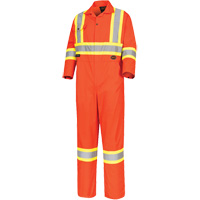 5514 High-Visibility Safety Coveralls, 36, High Visibility Orange Mukwa Safety Services