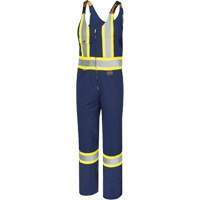 6615T Safety Coveralls, Poly-Cotton, 48 (Tall), Navy Blue Mukwa Safety Services