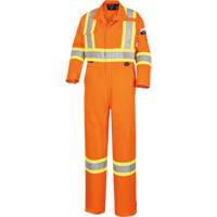 5555 Combinaison de s&eacute;curit&eacute; &agrave; haute visibilit&eacute; ignifuge et anti-arcs &eacute;lectriques, Taille 36, Orange haute visibilit&eacute;, 11 cal/cm² Mukwa Safety Services