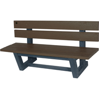 Outdoor Park Benches, Recycled Plastic, 60" L x 22-13/16" W x 29-13/16" H, Umber Mukwa Safety Services