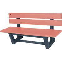 Outdoor Park Benches, Recycled Plastic, 60" L x 22-13/16" W x 29-13/16" H, Redwood Mukwa Safety Services