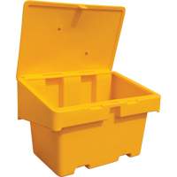Salt Sand Container SOS, With Hasp, 48" x 33" x 34", 18.5 cu. Ft., Yellow Mukwa Safety Services