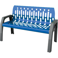 Stream Benches, Steel, 48" L x 25" W x 34" H, Blue Mukwa Safety Services