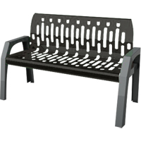 Stream Benches, Steel, 48" L x 25" W x 34" H, Black Mukwa Safety Services