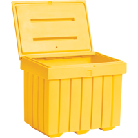 Economy Salt Sand Storage Container, 32" x 23" x 27-1/2", 10 cu. Ft., Yellow Mukwa Safety Services