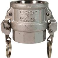 EZ Boss-Lock Cam & Groove Coupler, Stainless Steel, Type D, 1", Female NPT, 250 PSI Mukwa Safety Services