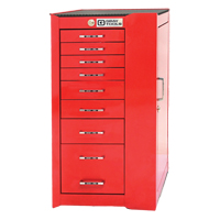 PRO+ Series Roller Cabinet, 8 Drawers, 19" W x 19" D x 36-1/2" H, Red Mukwa Safety Services