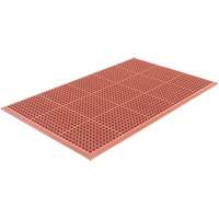 Tapis de s&eacute;rie Competitor, &agrave; fentes, 3' x 5' x 7/8", Orange, Caoutchouc naturel Mukwa Safety Services