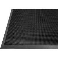 Tapis Gritstop Fingermat, Caoutchouc, Grattoir Type, Motif Textur&eacute;, 2' x 2-2/3', Noir Mukwa Safety Services
