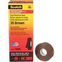 Ruban isolant en vinyle pour codification par couleur Scotch, 19 mm (3/4") la x 20 m (66') lo, 7 mils, Brun Mukwa Safety Services