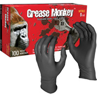 Gants jetables Grease Monkey, Grand, Nitrile, 5 mils, Sans poudre, Noir Mukwa Safety Services
