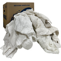 Boîte de chiffons d'essuyage, Tissu &eacute;ponge, Blanc, 10 lb Mukwa Safety Services