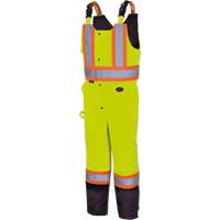 5041BB Waterproof Quilted Bib Pants, Polyester, Large, High Visibility Lime-Yellow Mukwa Safety Services
