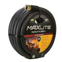 MAXLite Water Hose, Rubber, 3/4" dia. x 50' L Mukwa Safety Services