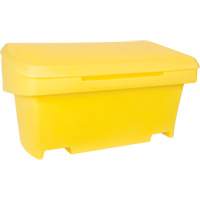 Heavy-Duty Outdoor Salt and Sand Storage Container, 24" x 48" x 24", 10 cu. Ft., Yellow Mukwa Safety Services