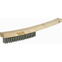 Brosse &agrave; r&eacute;curer industrielle &agrave; manche long, Acier inoxydable, 3 x 19 rangs de fils, Longueur 13-3/4" Mukwa Safety Services