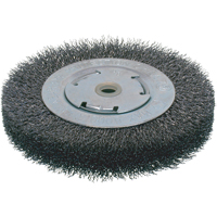 Economy Crimped Wire Wheel Brushes - Wide Face, 8" Dia., 0.014 Fill, 2" Arbor Mukwa Safety Services