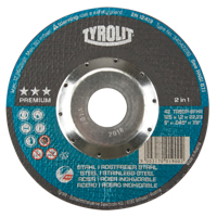 Meule &agrave; tronçonner 2-en-1 de premi&egrave;re qualit&eacute; Thincut, 5" x 0,045", Arbre de 7/8", Type 27, Oxyde d'aluminium, 12250 Tr/min Mukwa Safety Services