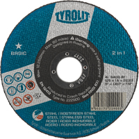 Meule &agrave; tronçonner 2-en-1 de base, 4-1/2" x 1/16", Arbre de 7/8", Type 1, Oxyde d'aluminium, 13 300 Tr/min Mukwa Safety Services