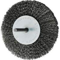Circular Crimped Wire End Brushes, 4", 0.008" Fill, 1/4" Shank Mukwa Safety Services