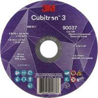 Meule &agrave; tronçonner Cubitron 3, 5" x 0,045", Arbre de 7/8", Type 1, C&eacute;ramique, 12250 Tr/min Mukwa Safety Services