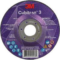 Cubitron 3 meule a moyeu d&eacute;port&eacute;, 4-1/2" x 1/4", Arbre 7/8", C&eacute;ramique, Type T27 Mukwa Safety Services