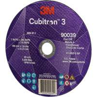 Meule &agrave; tronçonner Cubitron 3, 7" x 0,09", Arbre de 7/8", Type T27, C&eacute;ramique, 8500 Tr/min Mukwa Safety Services