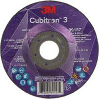 Cubitron 3 Cut and Grind Wheel, 4-1/2" x 1/8", 7/8" Arbor, Type 27, 36 Grit, Ceramic Mukwa Safety Services