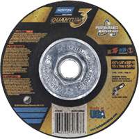 Quantum3 SG Grinding Wheel, 4-1/2" x 1/4", 5/8"-11 Arbor, Ceramic Alumina, Type 27 Mukwa Safety Services