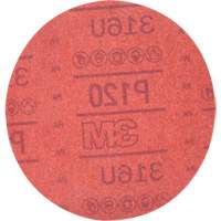 Disque abrasif rouge 01224 Hookit, 316U, dia 6", Grain P120, Oxyde d'aluminium, A Mukwa Safety Services