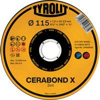 CA60Q-BFPX CERABOND X Cut-Off Wheel, 4-1/2" x 0.039", 7/8" Arbor, Type 1 Mukwa Safety Services
