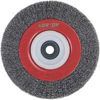 Crimped Bench Wheel, 6" Dia., 0.014" Fill, 1/2"-2 Arbor Mukwa Safety Services