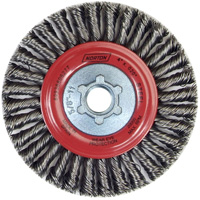 Stringer Bead Knot Wire Brush For Angle Grinders, 4" Dia., 0.02" Fill, 5/8"-11 Arbor, Steel Mukwa Safety Services