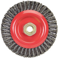 Stringer Bead Knot Wire Brush For Angle Grinders, 5" Dia., 0.02" Fill, 5/8"-11 Arbor, Steel Mukwa Safety Services