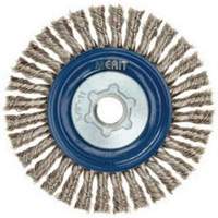 Stringer Bead Knot Wire Brush For Angle Grinders, 5" Dia., 0.02" Fill, 5/8"-11 Arbor, Stainless Steel Mukwa Safety Services