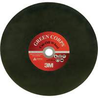 Green Corps Cut Off Wheel, 13-9/10" x 0.118", 1" Arbor, Ceramic, 20000 RPM Mukwa Safety Services