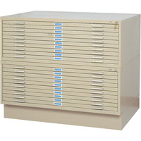 Steel Plan Files, 10 Drawers, 46-3/8" W x 35-3/8" D x 16-1/2" H Mukwa Safety Services