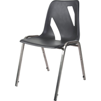 Stacking Chair, Vinyl, 31" High, 275 lbs. Capacity, Black Mukwa Safety Services